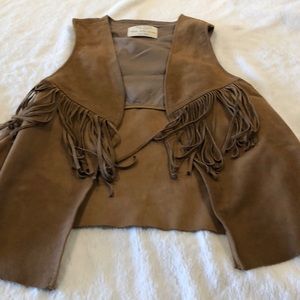 Suede fringe vest